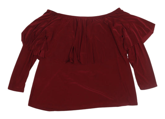 Boohoo Women's Red Off Shoulder Blouse Size 18