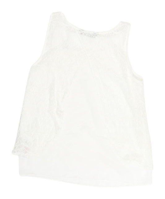 Dorothy Perkins Women's White Lace Tank Top Size 10
