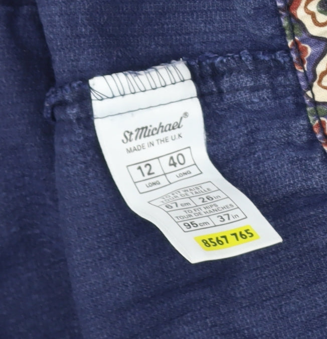 Womens UK Size 12 St Michael Regular Fit Blue Trousers