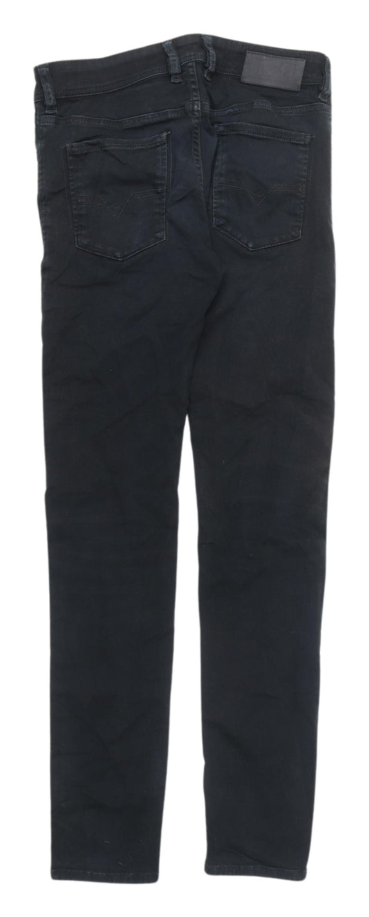 Mens UK Size 29 Diesel Slim Fit Skinny Black Jeans