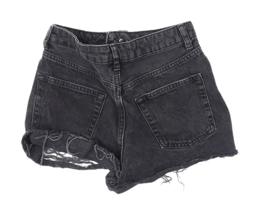 Topshop Women’s Black High-Rise Cut-Off Shorts