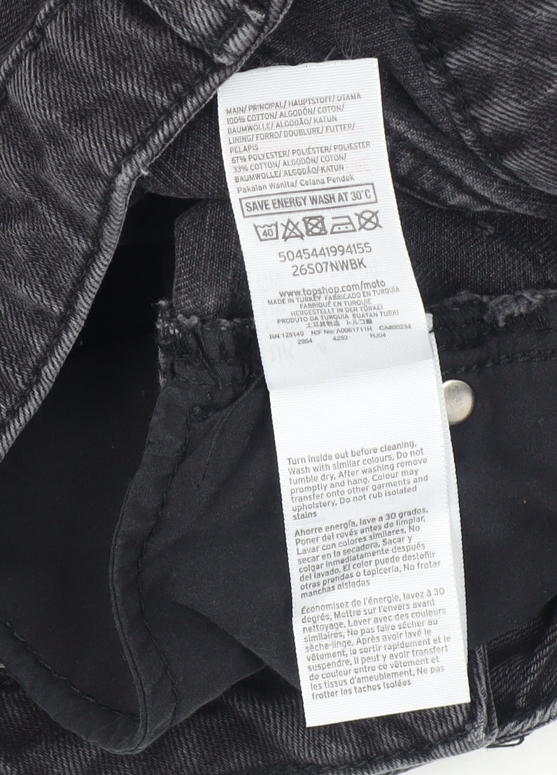 Topshop Women’s Black High-Rise Cut-Off Shorts