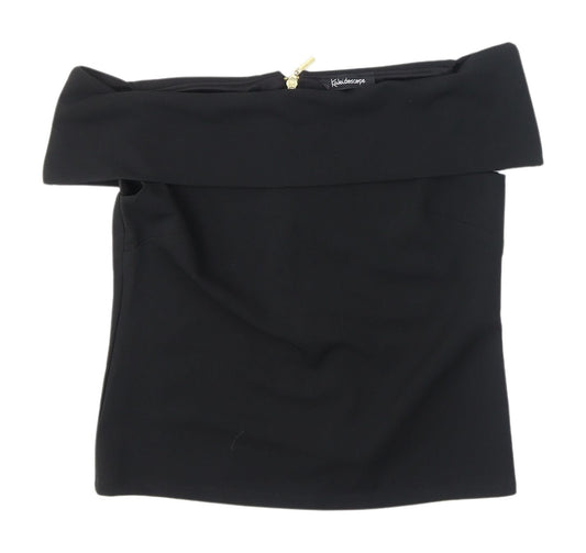 Womens UK Size 10 Kaleidoscope Black Basic Blouse