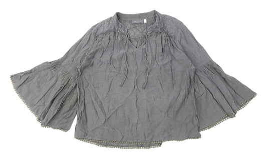 Womens UK Size 8 Mint Velvet Grey Bohemian Blouse