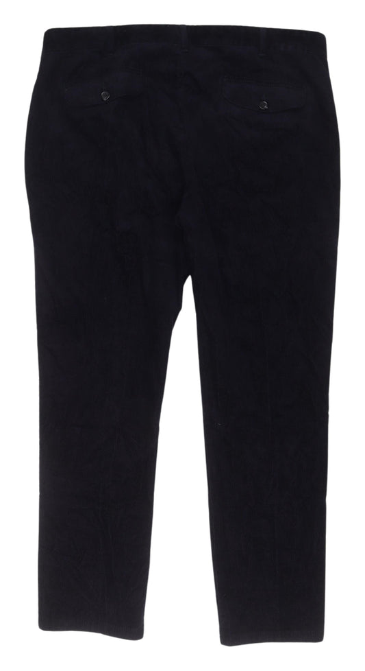Marks & Spencer Men's Black Corduroy Trousers, Size 40