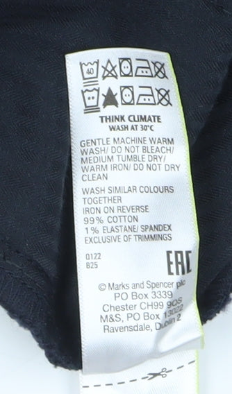 Marks & Spencer Men's Black Corduroy Trousers, Size 40