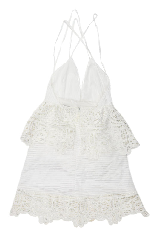 Boohoo Women White Lace Mini Slip Dress Size 4