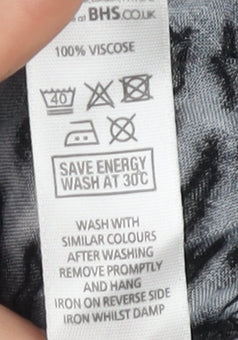 BHS Women's Animal Print Slip Dress, Size 16, Black, Summer Chic