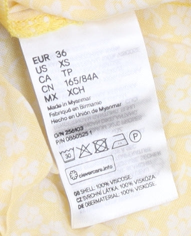 Womens UK Size 8 H&M Yellow Camisole Tank