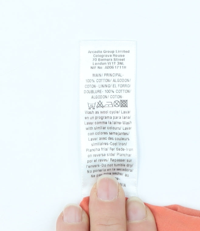 Miss Selfridge Women’s Orange Floral Slip Dress, Size 6, Summer