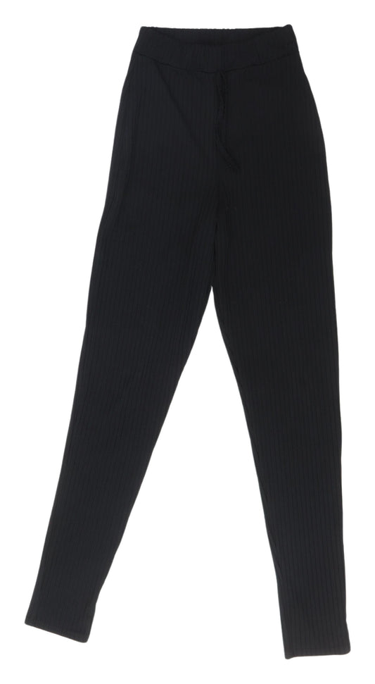 Womens UK Size 8 Boohoo Slim Fit Ankle Black Trousers