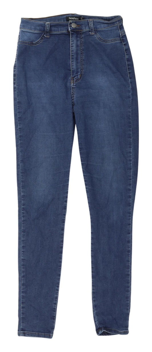 Womens UK Size 12 Boohoo Regular Fit Skinny Blue Jeans