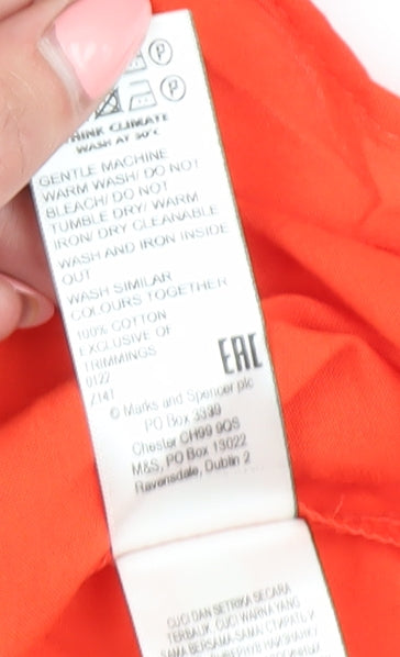 Womens UK Size 8 Marks and Spencer Orange Basic Blouse