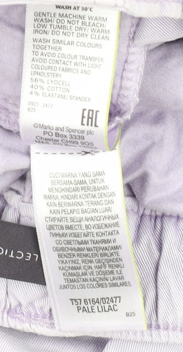 Womens UK Size S Marks and Spencer Relaxed Fit Cargo Purple Trousers