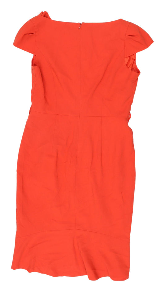 Next Women's Orange Cap Sleeve Sheath Dress Size 12