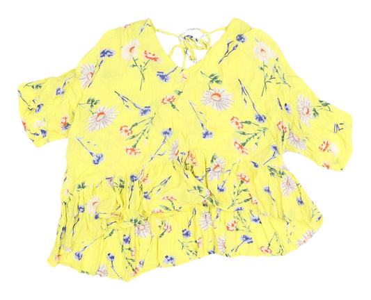 ASOS Women's Yellow Floral Tunic Blouse Size 18