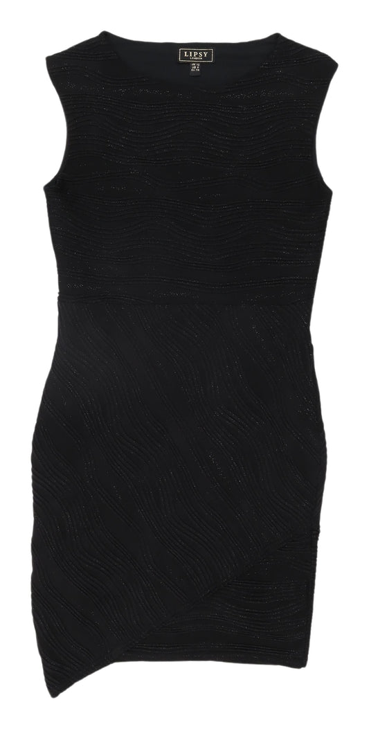 Additional front view of Lipsy Black Bodycon Dress -, size 10, Party Staple