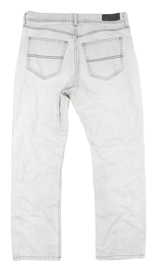 Marks and Spencer Men's Grey Straight Jeans, Size 32