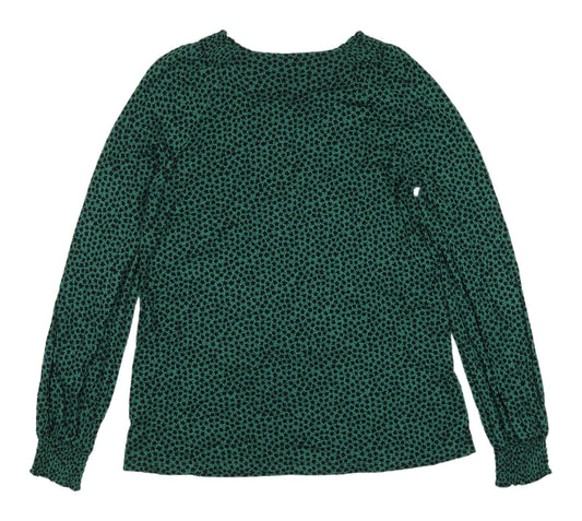 Boden Women's Green Animal Print Blouse Size 6