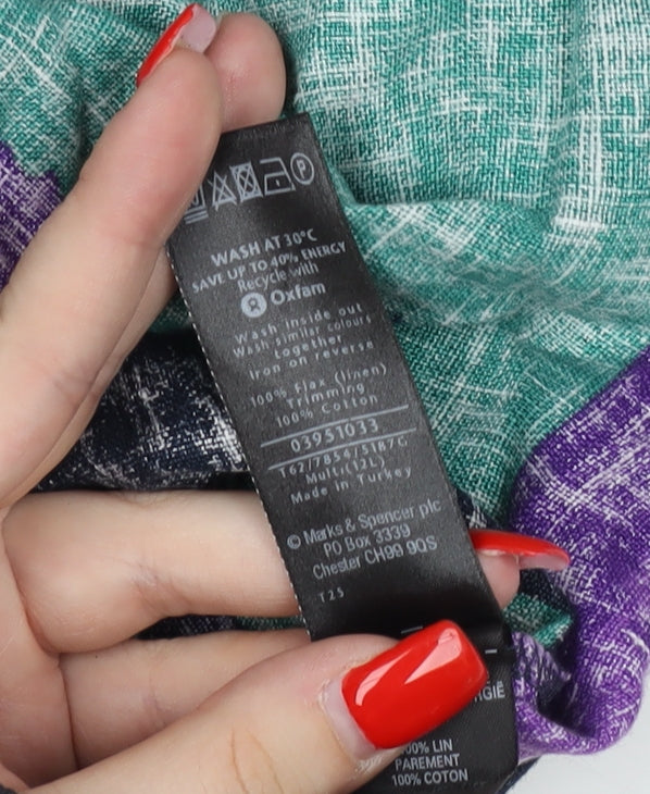 Per Una Multicoloured Women's Long Shift Dress, Size 12
