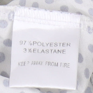 Night Women's White Polka Dot Pyjama Top Size 12