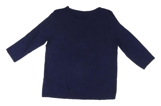 Womens UK Size L Encuentro Blue Basic T-Shirt