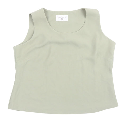 Womens UK Size 20 Bonmarché Green Basic Tank