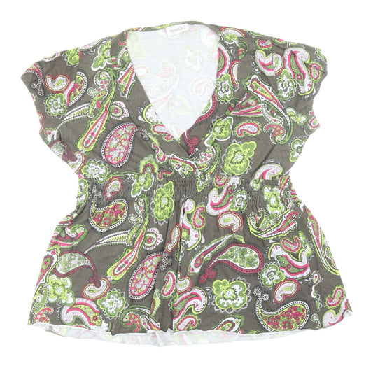 Womens UK Size XL Yessica Multicoloured Wrap Blouse