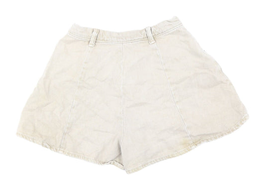 Bershka Women's Beige High Rise Chino Shorts Size 8