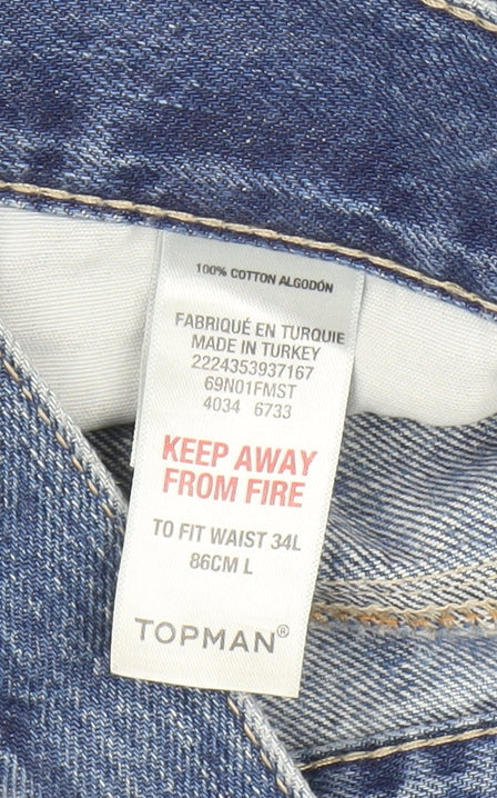 Mens UK Size L Topman Slim Fit Skinny Blue Jeans