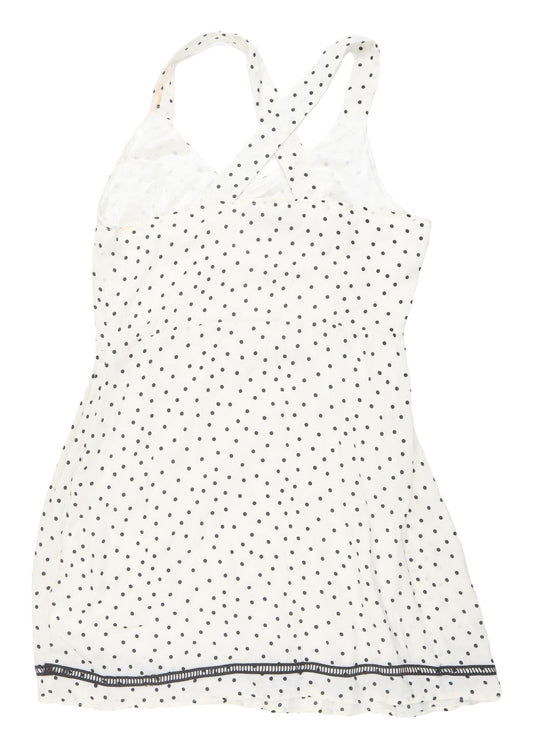 Boohoo White Polka Dot Strap Dress, Size 14