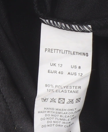 PrettyLittleThing Black Short Bodycon Dress UK 12