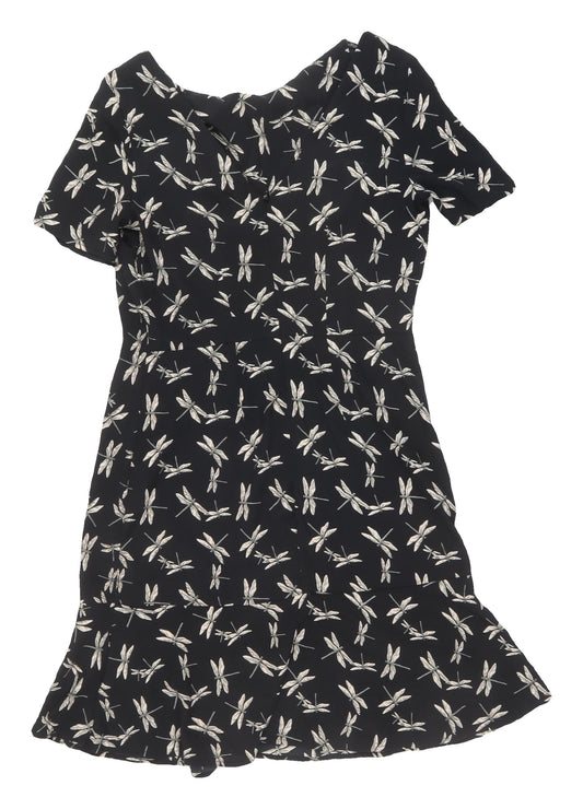 Next Women's Black Animal Print Dress Size 10