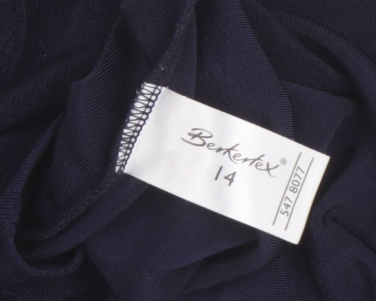 Womens UK Size 14 Berkertex Blue Basic T-Shirt