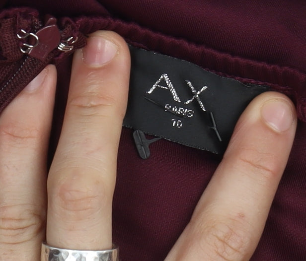 AX Paris Women's Red Lace Midi Bodycon Dress Size 10