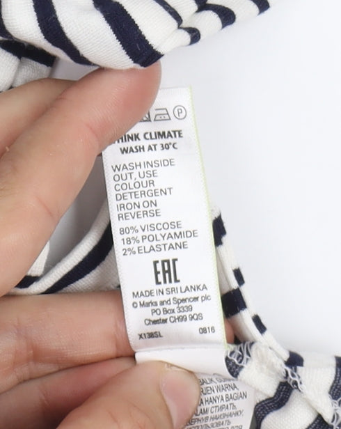 Womens UK Size 12 Marks and Spencer White Basic T-Shirt