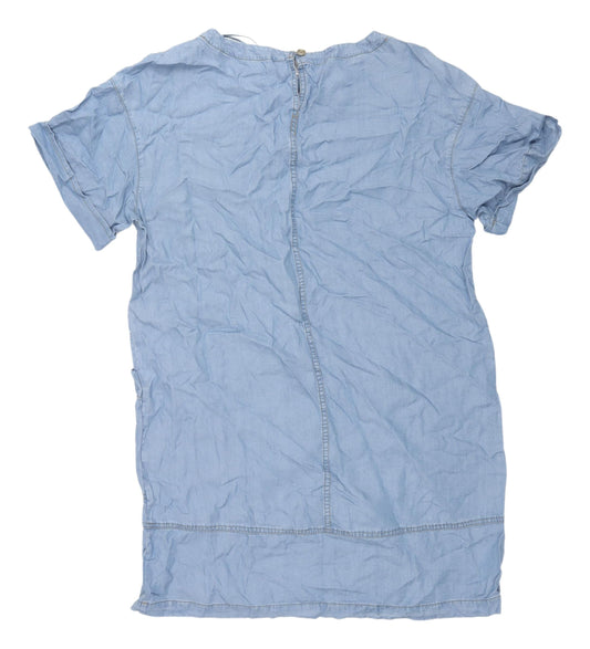 F&F Women's Blue Shift Knee Length Casual Dress, Size 14