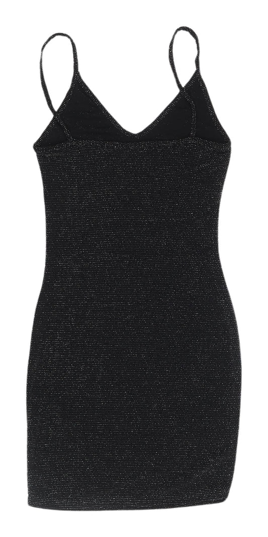 PrettyLittleThing Black Bodycon Dress, Size 6