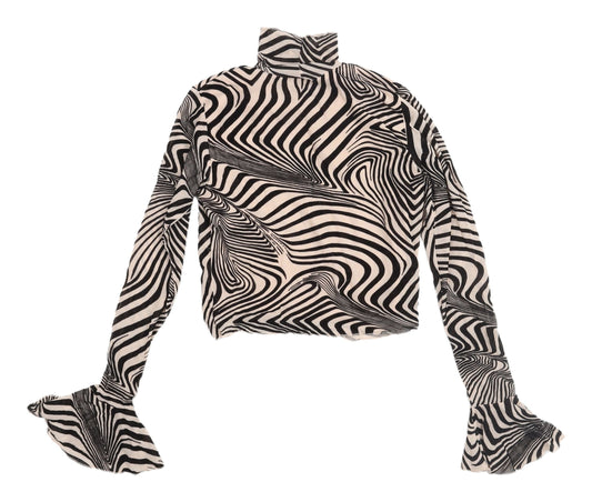 Nasty Gal Women's Black Cropped Mock Neck Blouse