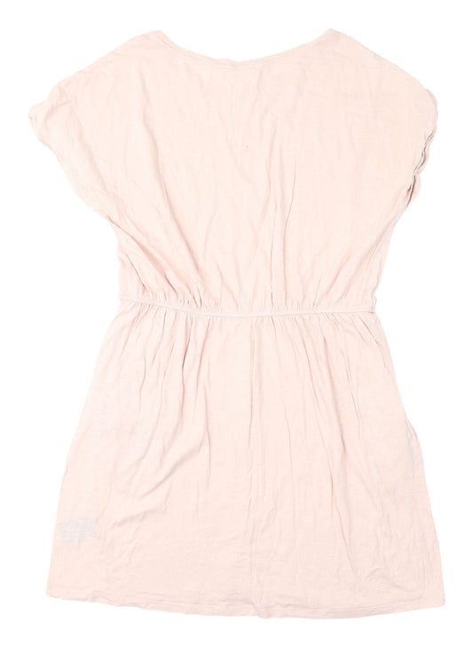 Basic Women's Beige A-Line Dress, Size 12, Summer Casual