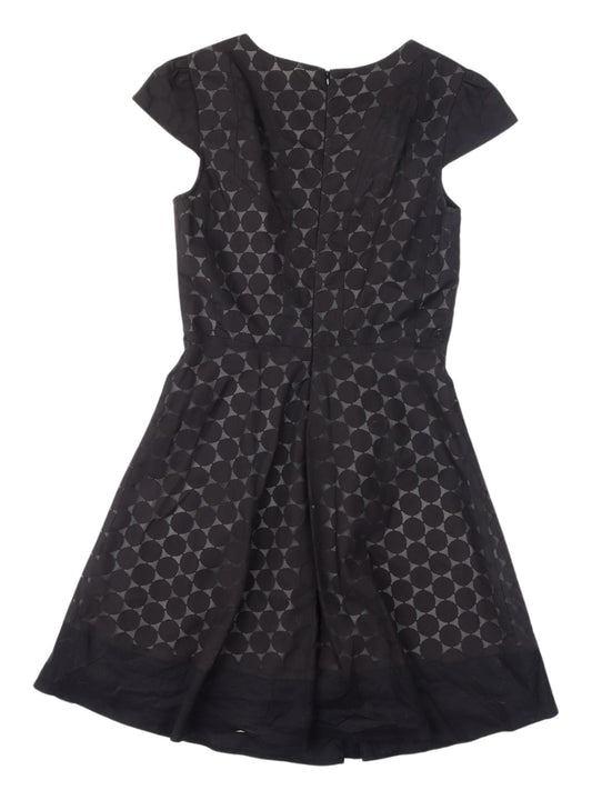 Oasis Women's Black A-Line Geometric Dress UK 8