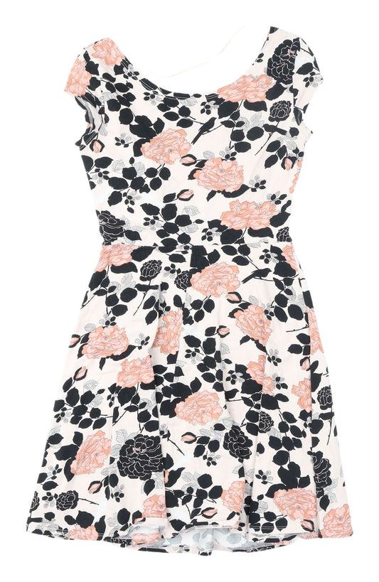 Dorothy Perkins Floral A-Line Dress, Size 8, Multicoloured