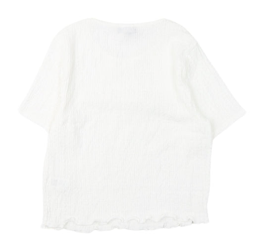 New Look Women's White Basic T-Shirt, Size 12, Casual Summer Wear