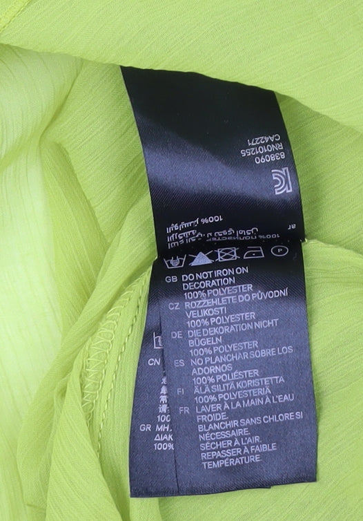 Womens UK Size 12 H&M Green Tunic Blouse