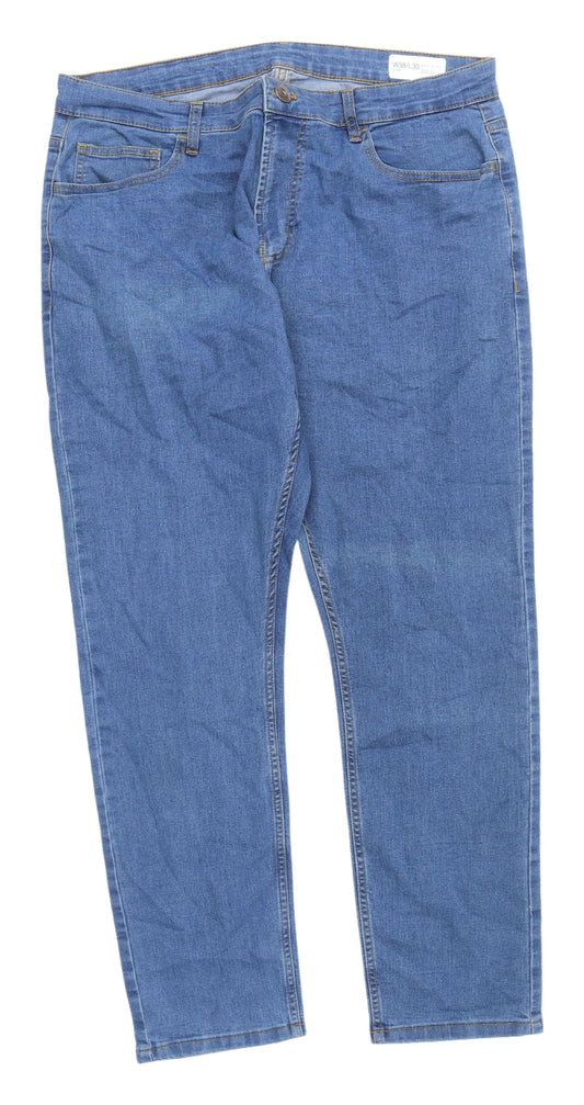 Additional front view of Denim Co. Slim Blue Jeans, unisex adult, size 38