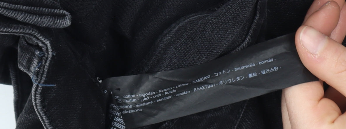 Zara Men's Black Skinny Distressed Jeans Size 12