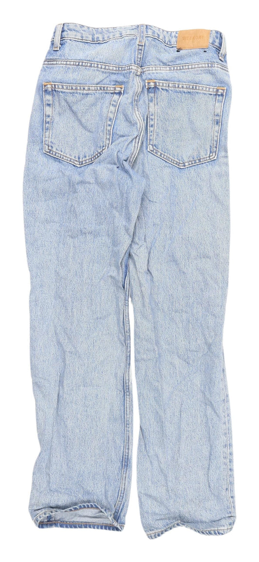 Womens UK Size M Weekday Regular Fit Straight Blue Jeans