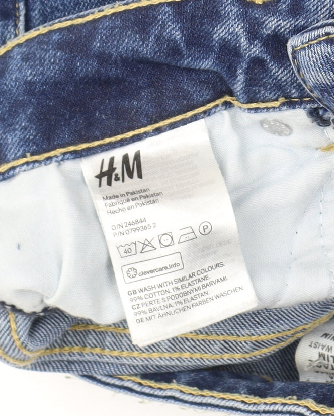 Womens UK Size 6 H&M Slim Fit Straight Blue Jeans