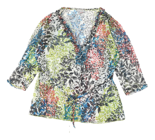 Womens UK Size 18 Marks and Spencer Multicoloured Wrap Blouse