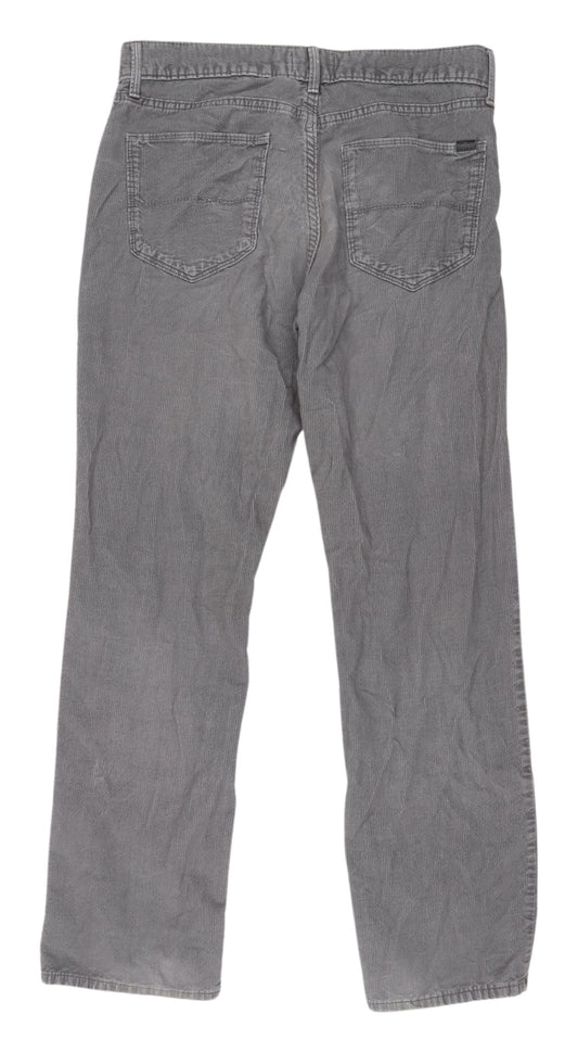 Marks and Spencer Men's Grey Corduroy Trousers L